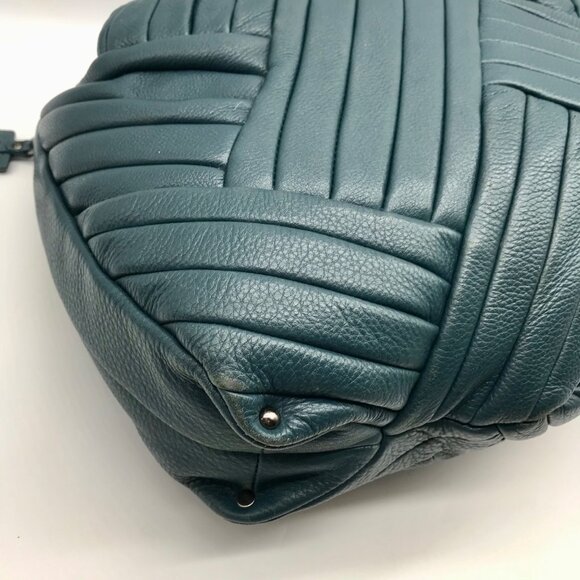 Kenneth Cole Blue Quilted Leather Hobo Bag - Picture 9 of 11
